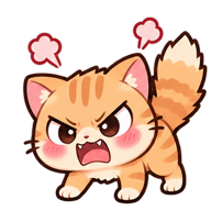 鼓脸生气的小橘猫